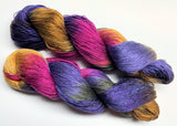 Pansy - Hand Painted Yarn, Fine Lace weight, 5/2 Tencel Skein - 1000 yards