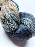 Thunder Storm - Hand Painted Yarn, Fine Lace weight, 5/2 Bamboo Skein - 1000 yards