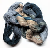 Thunder Storm - Hand Painted Yarn, Fine Lace weight, 5/2 Bamboo Skein - 1000 yards