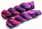 Plum Noir - Hand Painted Yarn, Fine Lace weight, 5/2 Tencel Skein - 1000 yards
