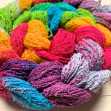 Unicorn Feathers - Hand Dyed Pre-wound Weaving Warplet - Fine Cotton Boucle