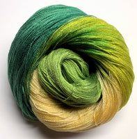 Jungle Boogie - Hand Painted Yarn, Fine Lace weight, 8/2 Tencel Skein - 1000 yards