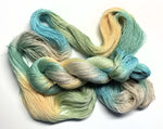 Just Beachy - Hand Painted Yarn, Fine Lace weight, 5/2 Tencel Skein - 1000 yards