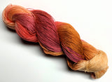 Peach Fuzz - Hand Painted Yarn, Fine Lace weight, 5/2 Tencel Skein - 1000 yards