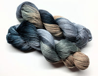 Thunder Storm - Hand Painted Yarn, Fine Lace weight, 5/2 Bamboo Skein - 1000 yards