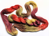 Autumn Journey - Hand Painted Yarn, Fine Lace weight, 8/2 Tencel Skein - 1000 yards