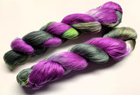 Lavender Fields - Hand Painted Yarn, Fine Lace weight, 8/2 Tencel Skein - 1000 yards
