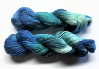 Stormy Sea - Hand Painted Yarn, Fine Lace weight, 5/2 Tencel Skein - 1000 yards