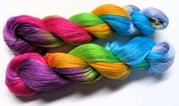 Unicorn Feathers - Hand Painted Yarn, Fine Lace weight, 8/2 Tencel Skein - 1000 yards