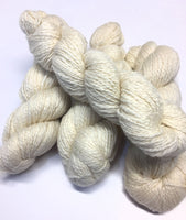 Hand Spun Shetland Wool Yarn - White
